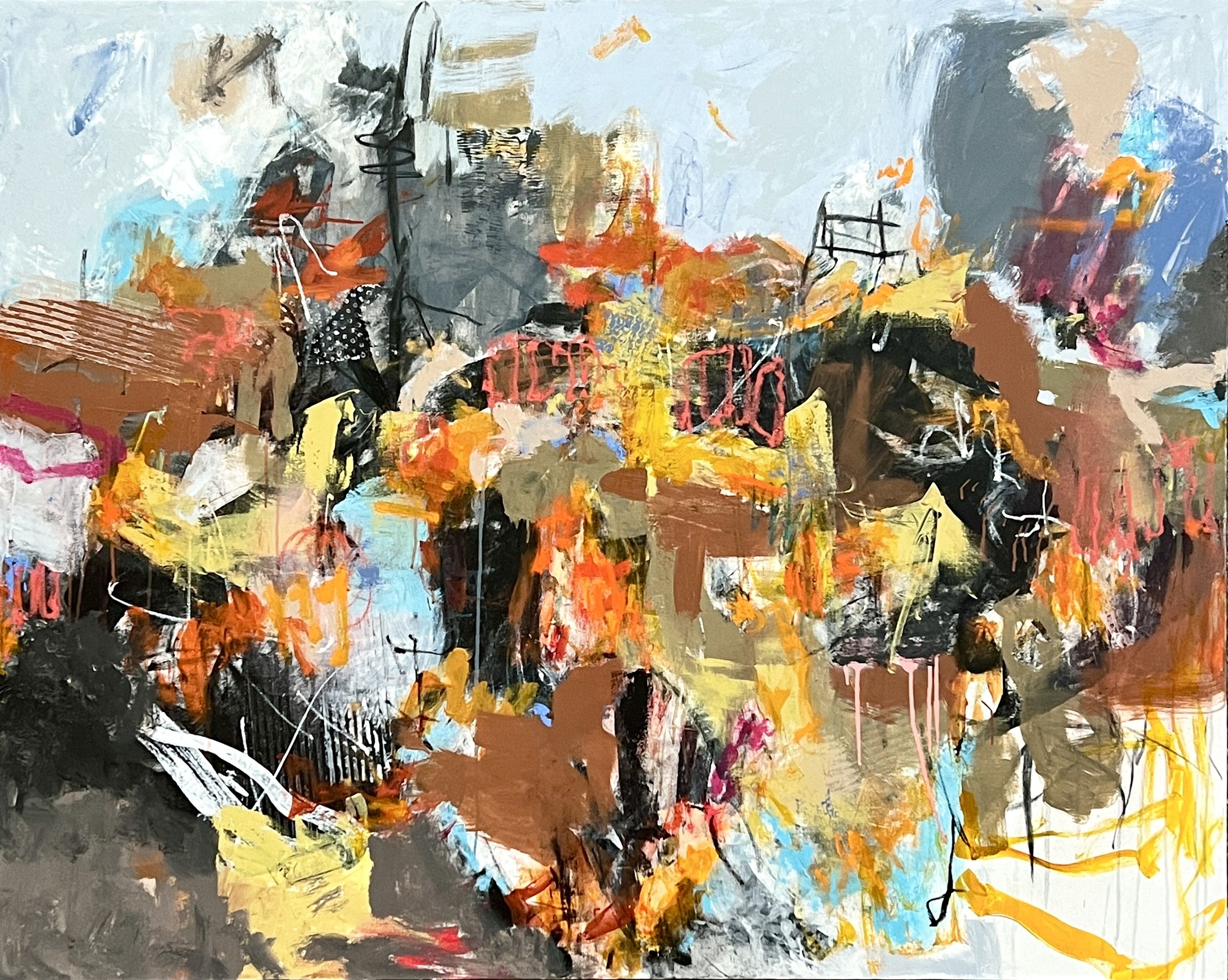 Kyoto+(48x60+mixed+media+on+